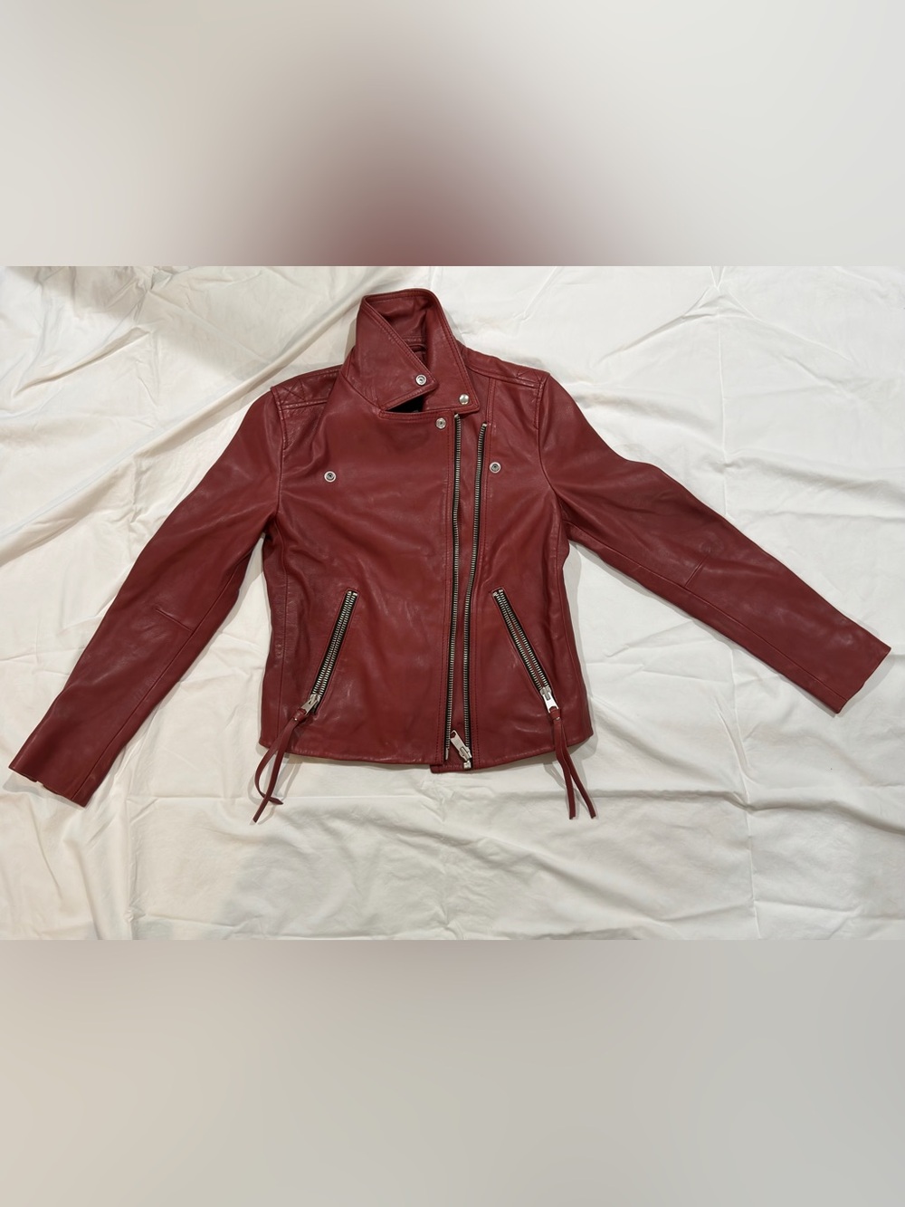 All saint women’s biker leather jacket size 4